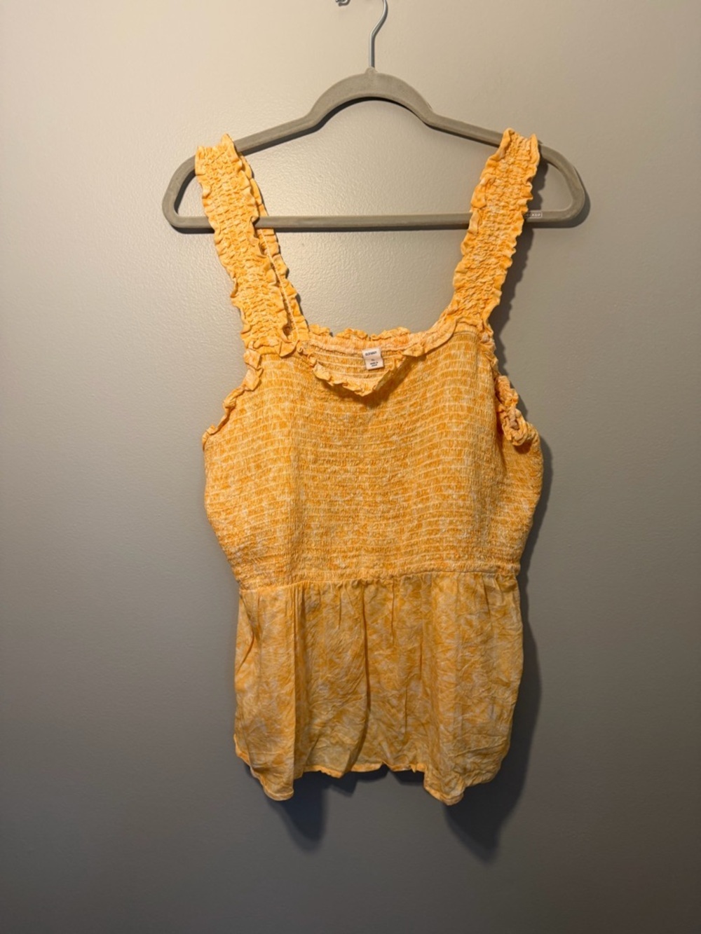 Old Navy Yellow Smocked Ruffle-Strap Tank Top